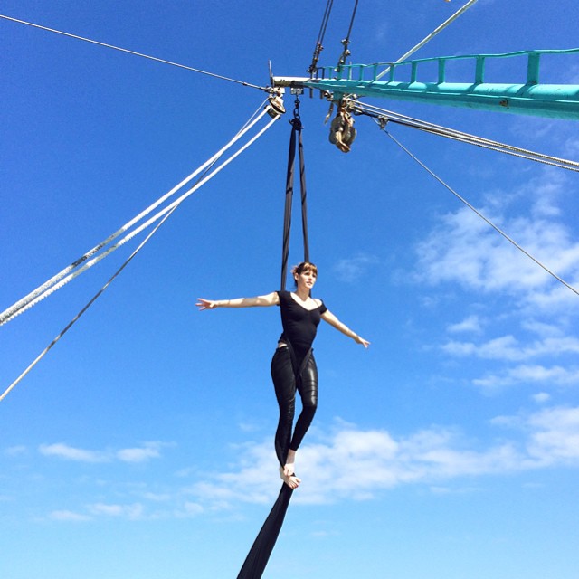 Yesterday I met Amanda, an environmental activist putting together an event to help clean Lavaca Bay in the #TexasGulf (it's polluted from the local factories). Here she is doing aerial silks on a shrimp boat as part of a a video for the event's crowd sourcing campaign. She's a beautiful soul doing beautiful things. http://www.rockethub.com/projects/52068-wiv-luv-water-fest-with-the-texas-oystermen #savethebay #savetheplanet