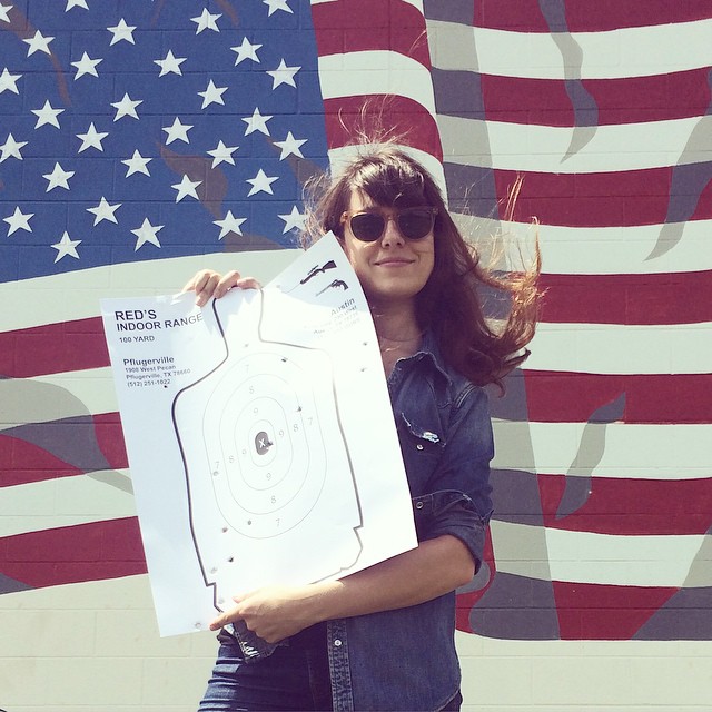 I did the most American thing I could do today: guns. This was the first time I ever shot a gun, and I can tell you that I still don't want to own one. Ever. #IndependenceDay #FourthofJuly #America