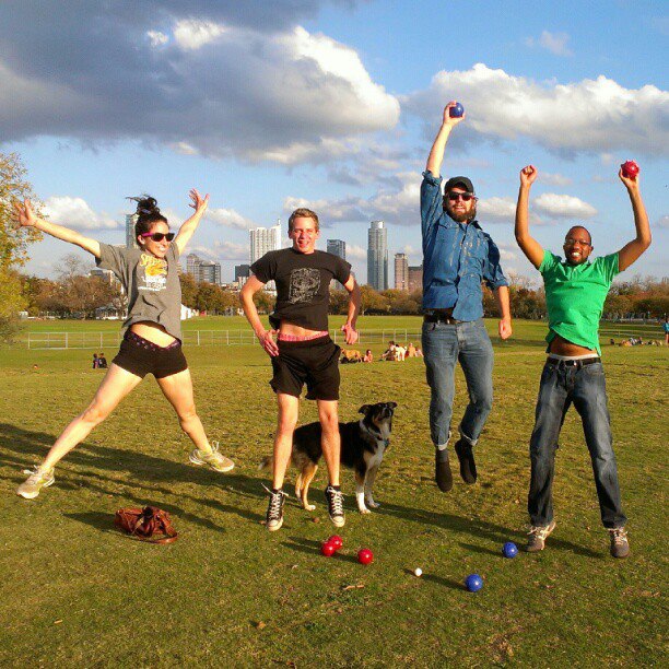 Zilker Park Austin skyline