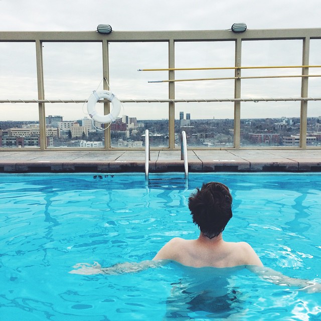 Morning swim on top of the @WarwickDenver, the former home of #Denver's Playboy Club. A fantastic downtown hotel that is super affordable (a little over $100/night).