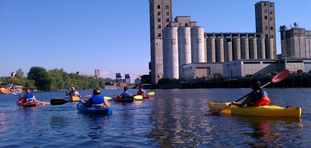 kayaking grain silos Buffalo