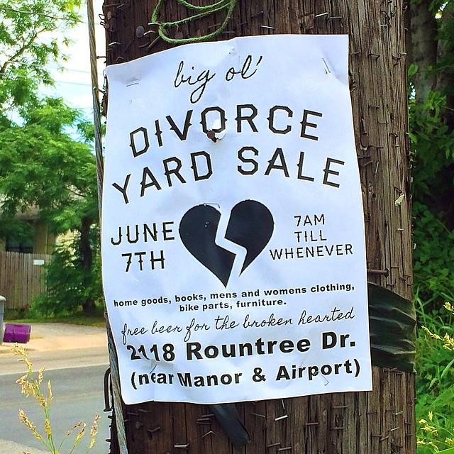 divorce yard sale austin