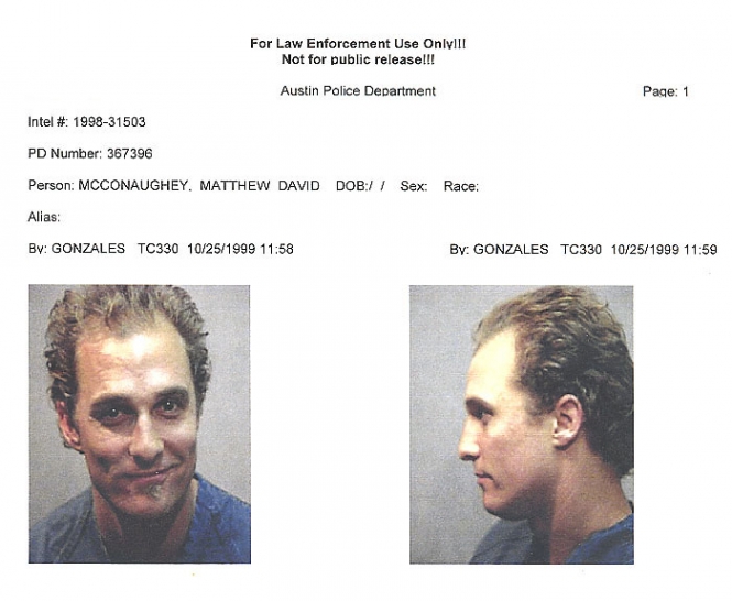 Matthew McConaughey mug shot